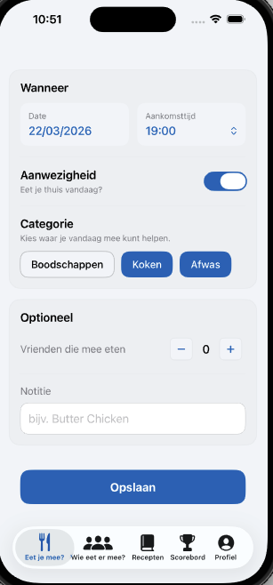 Eet je mee scherm